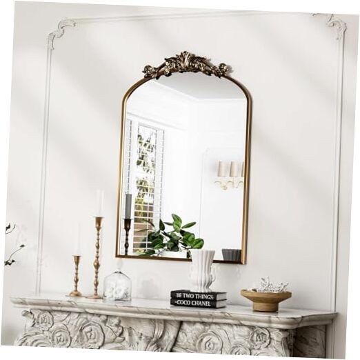 Traditional Vintage Gold Mirror, Antique 30"L x 22"W Decorative Mirror-gold