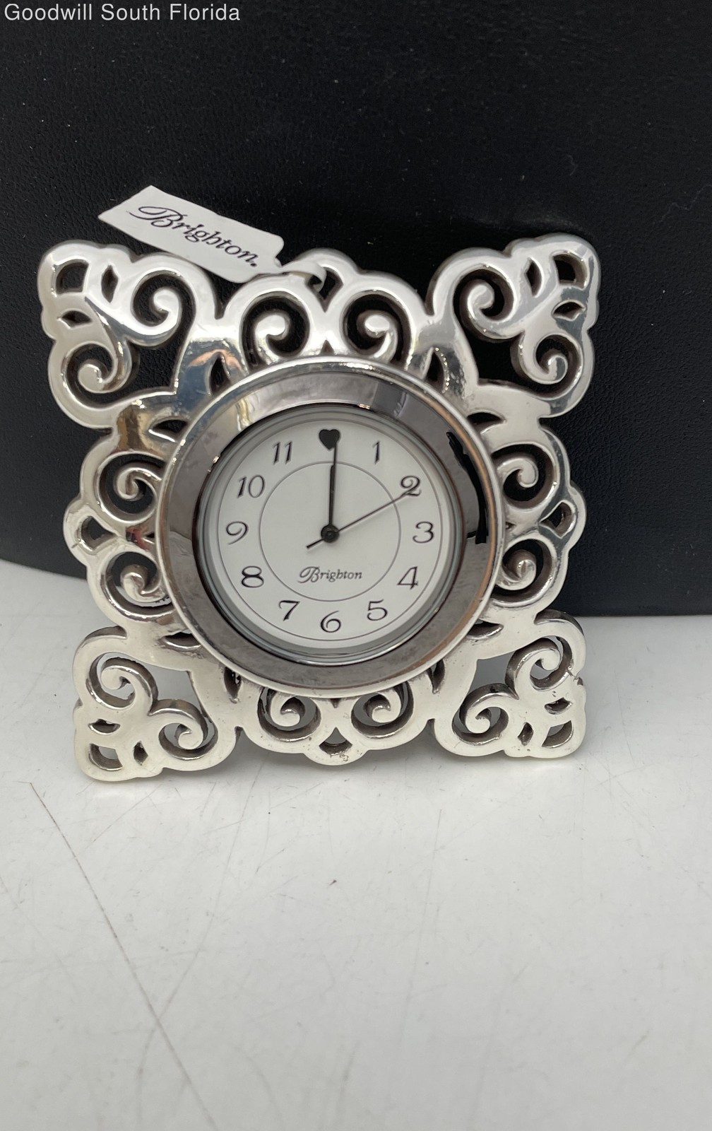 Brighton Silver Unstamped Desk Clock Weight 73.7g