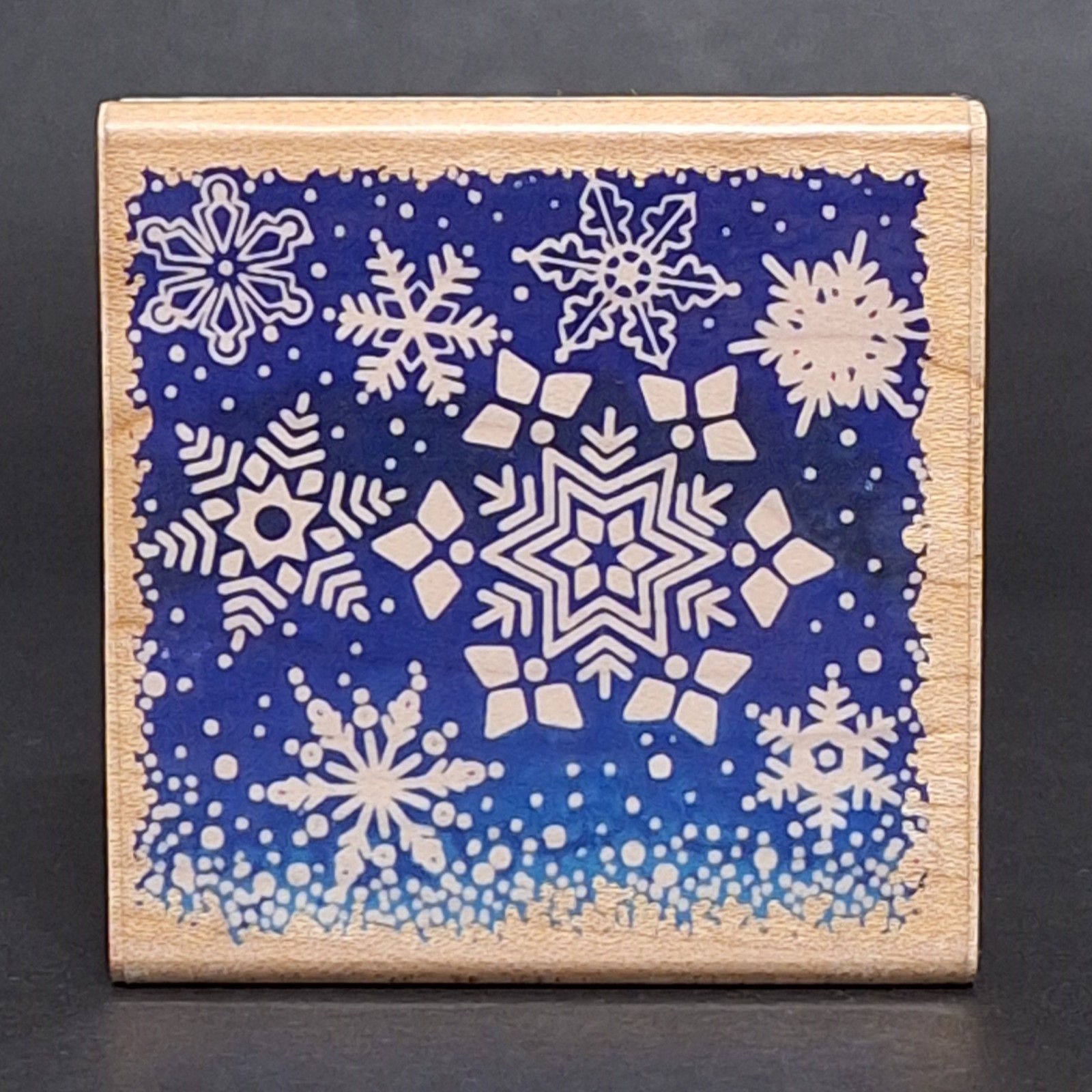 Stampendous F044 Snowflakes Rubber Stamp Falling Snowflake Winter Christmas