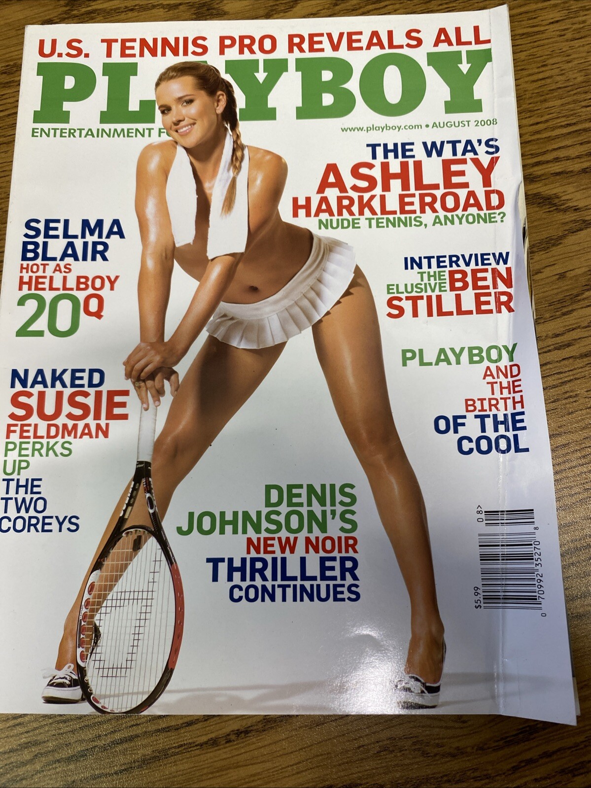 Playboy Magazine  August 2008 Tennis Pro Ashley Harkleroad Cover Adult Nudes