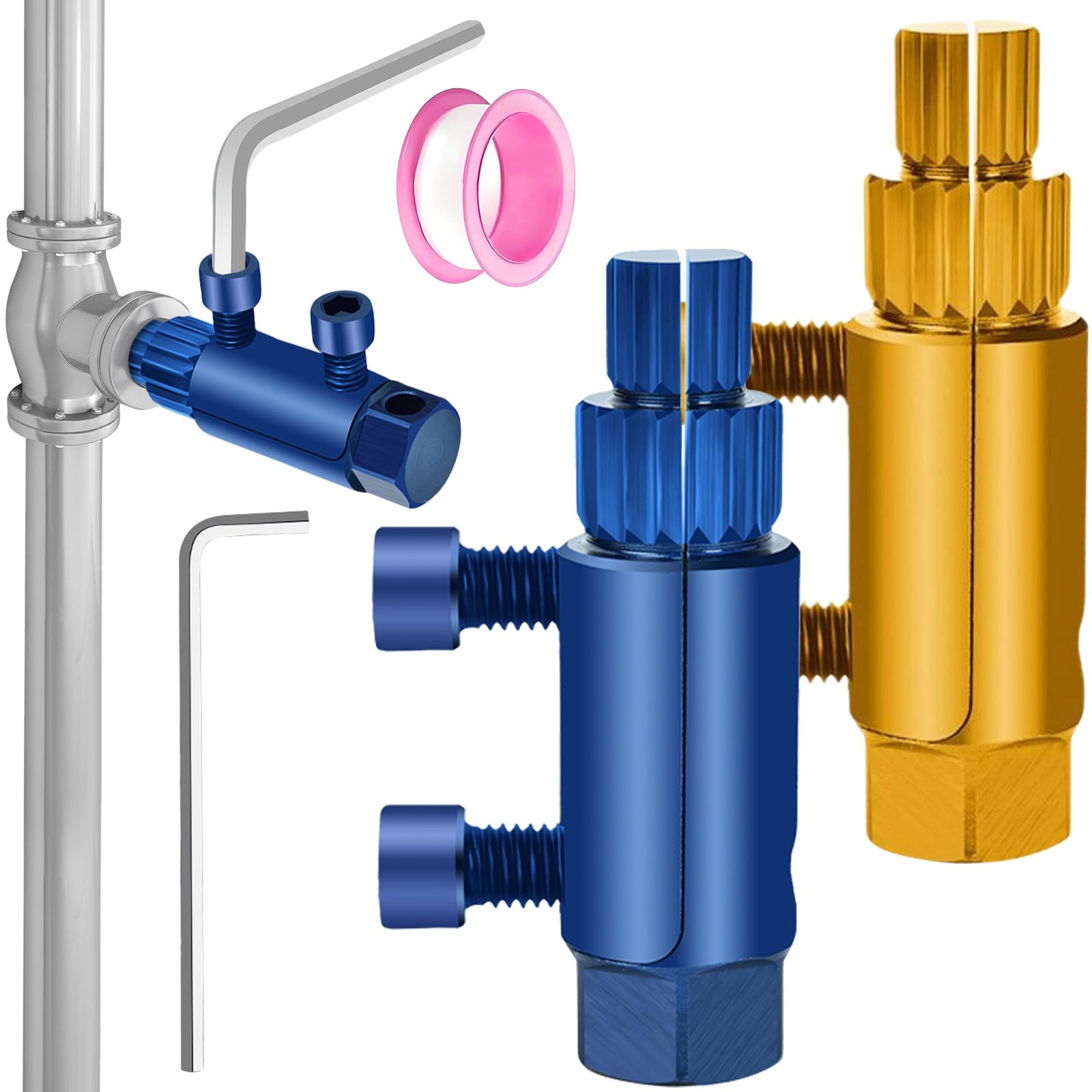 2PCS Stripped Screw Extractor Set For Damaged Faucet Blue and Gold 