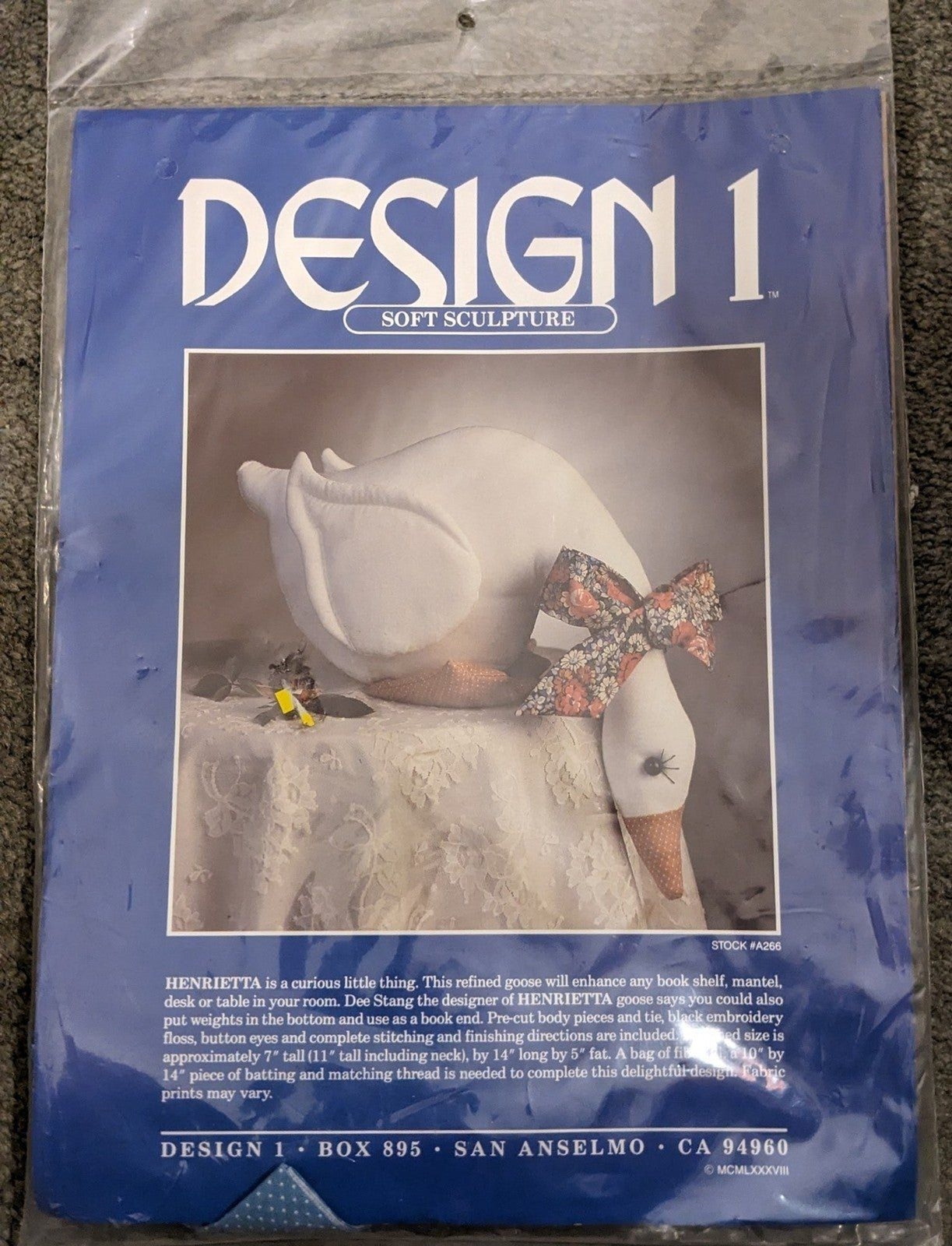 Design 1 Soft Sculpture Goose NIP