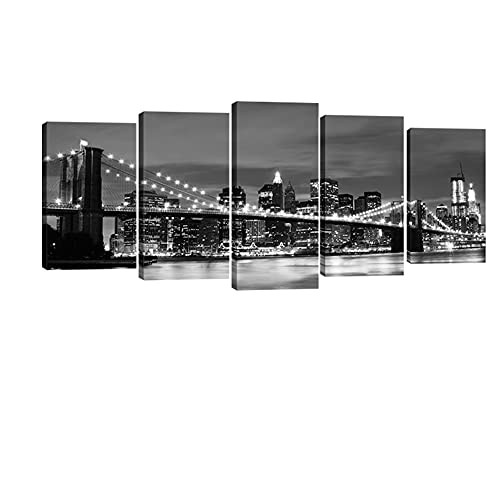  New York Brooklyn Bridge Canvas Wall Art 10x16"x2pcs,10x20"x2pcs,10x24"x1pc