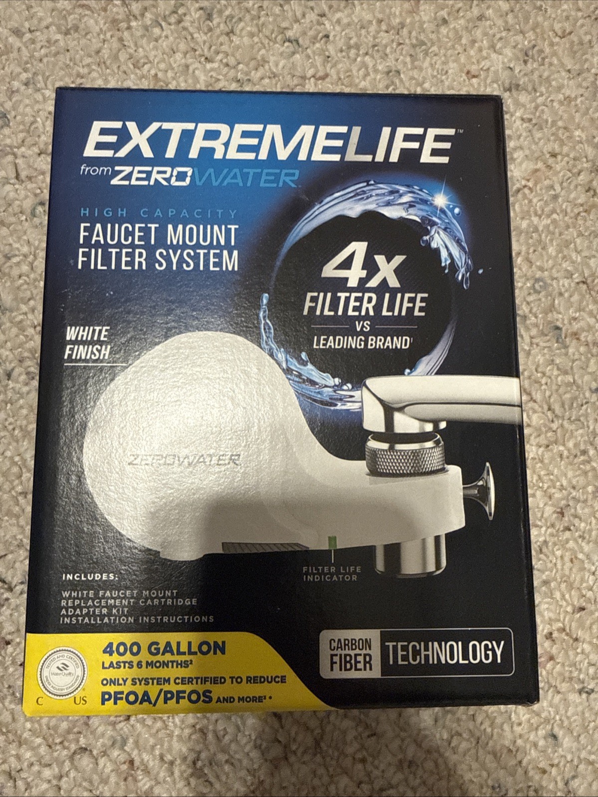 Zero Water Extreme Life Faucet Mount Filter System ZFM-400WH White 400 Gallons