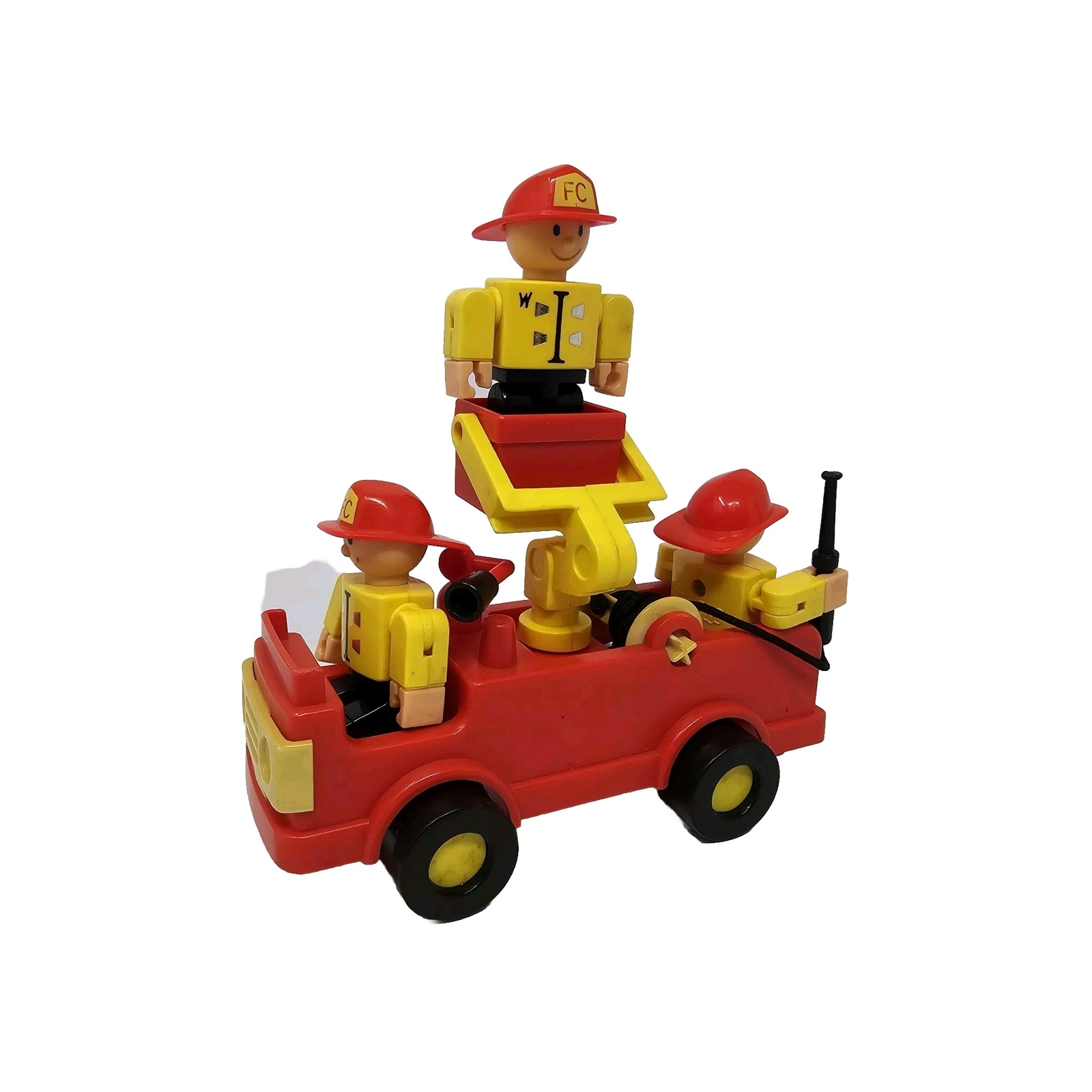 Gabriel Vintage 1975 Wannabees Fire Truck with 3 Firemen Toy