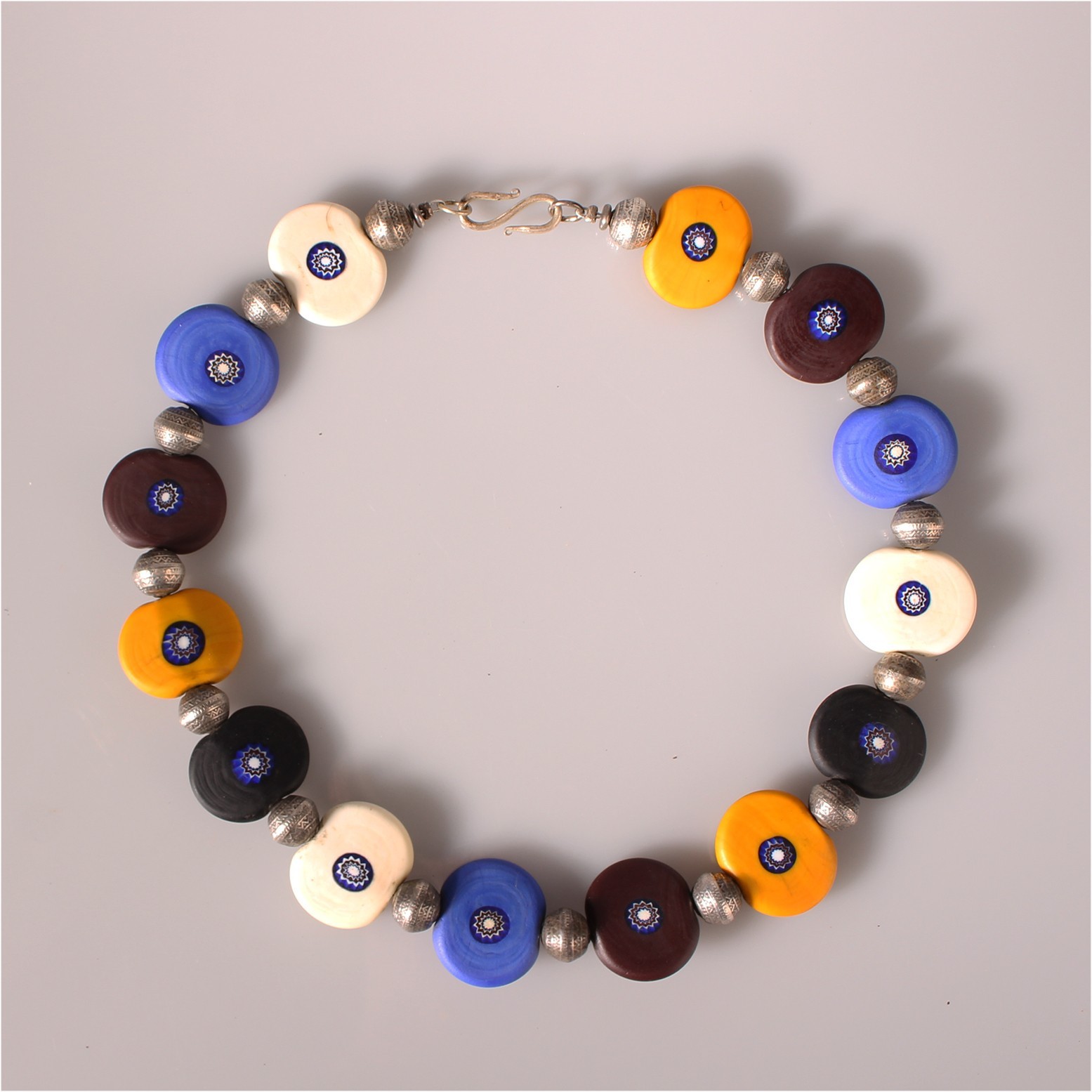 14173 Designer Necklace With Murano Glass Beads From Private Collection Venice