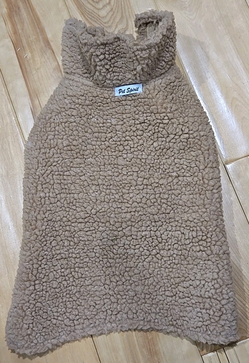 Pet Spirit Sherpa Dog Coat Jacket Warm High Collar Tan Color - Size M