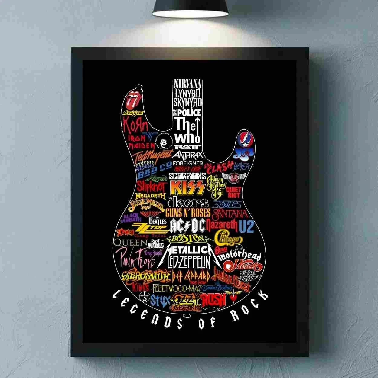 Legends Of Rock Poster, Musician Wall Art, Concert Band Poster