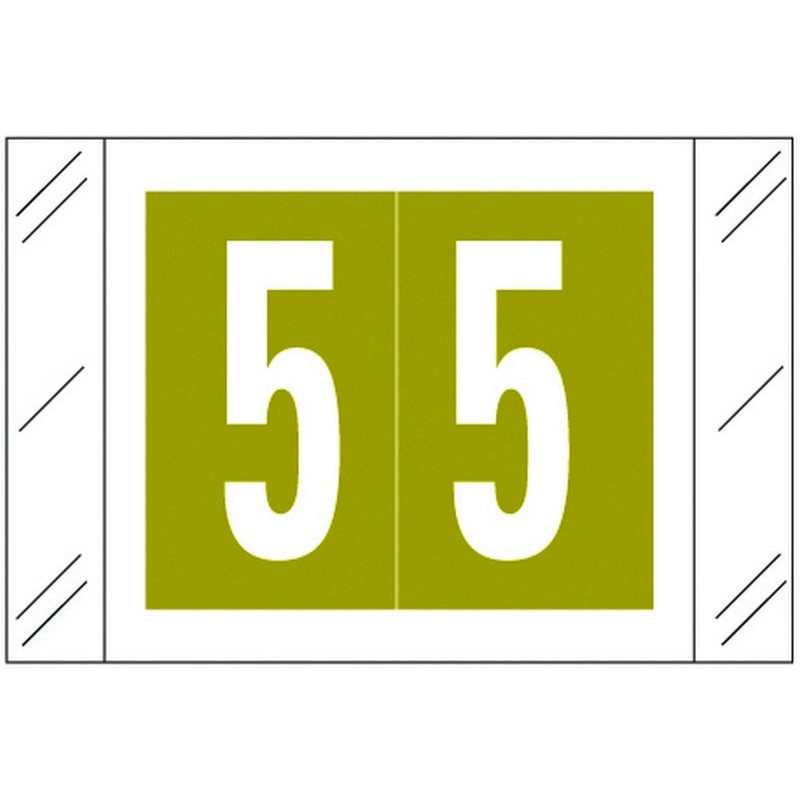Barkley FNSTM Compatible "5" Numeric Labels, 60# Laminated Stock, 1-1/2" x 1"
