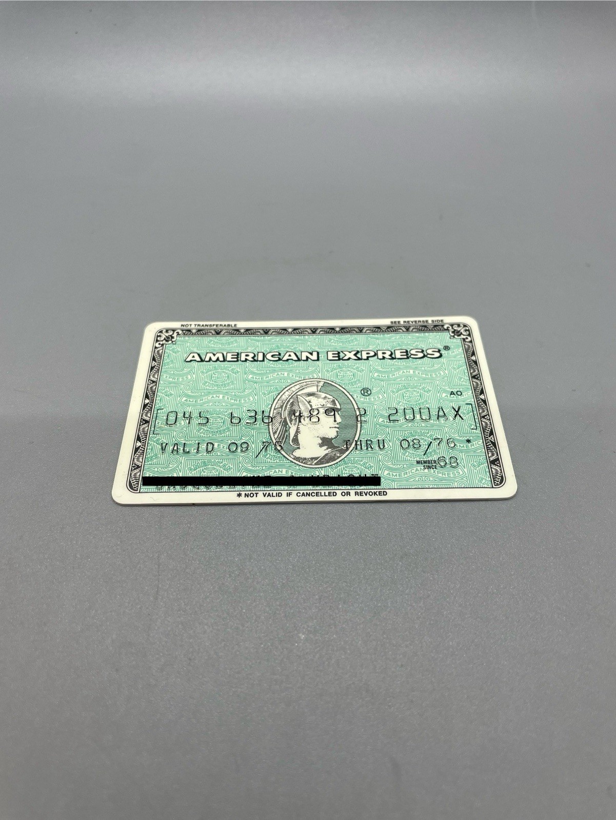 Vintage 1970s Expired American Express Green Card