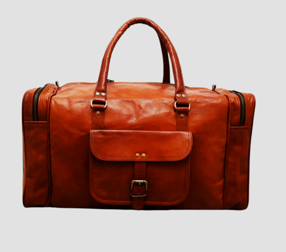 18''Learther Duffle Bag Travel Carry-On Luggage Overnight Gym Wekender  Bag