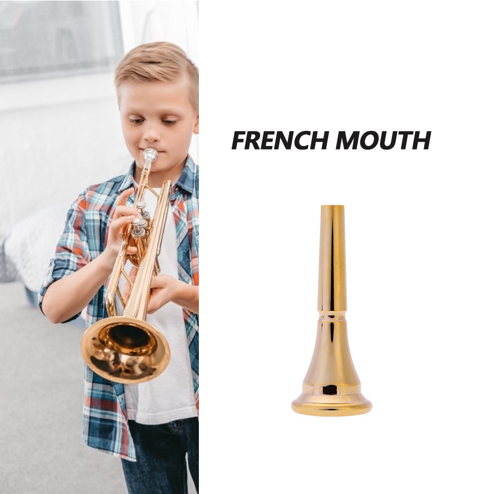 1* Gold Plated French Horn Metal Mouthpiece Instrument Accessories Hot