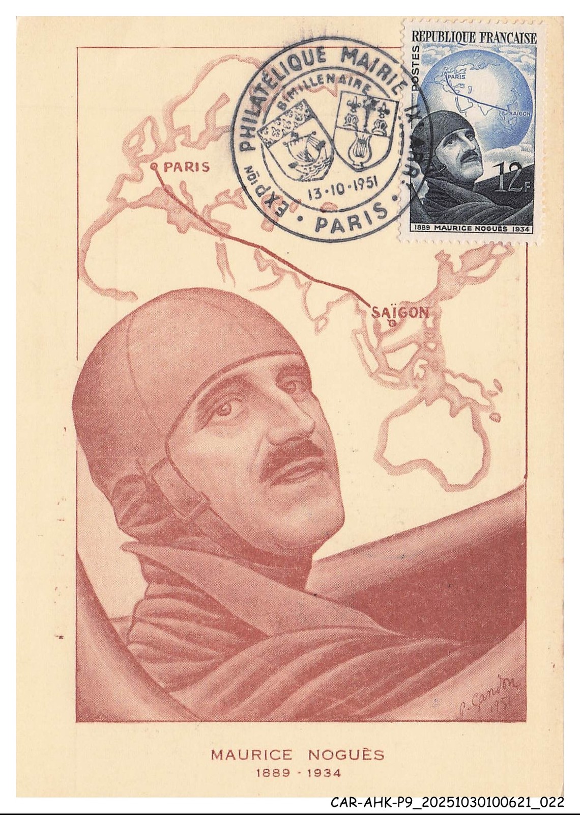 Car Ahkp9 0484 Maximum Cards - Aviation - Maurice Noguès - Philatelic Exhibition