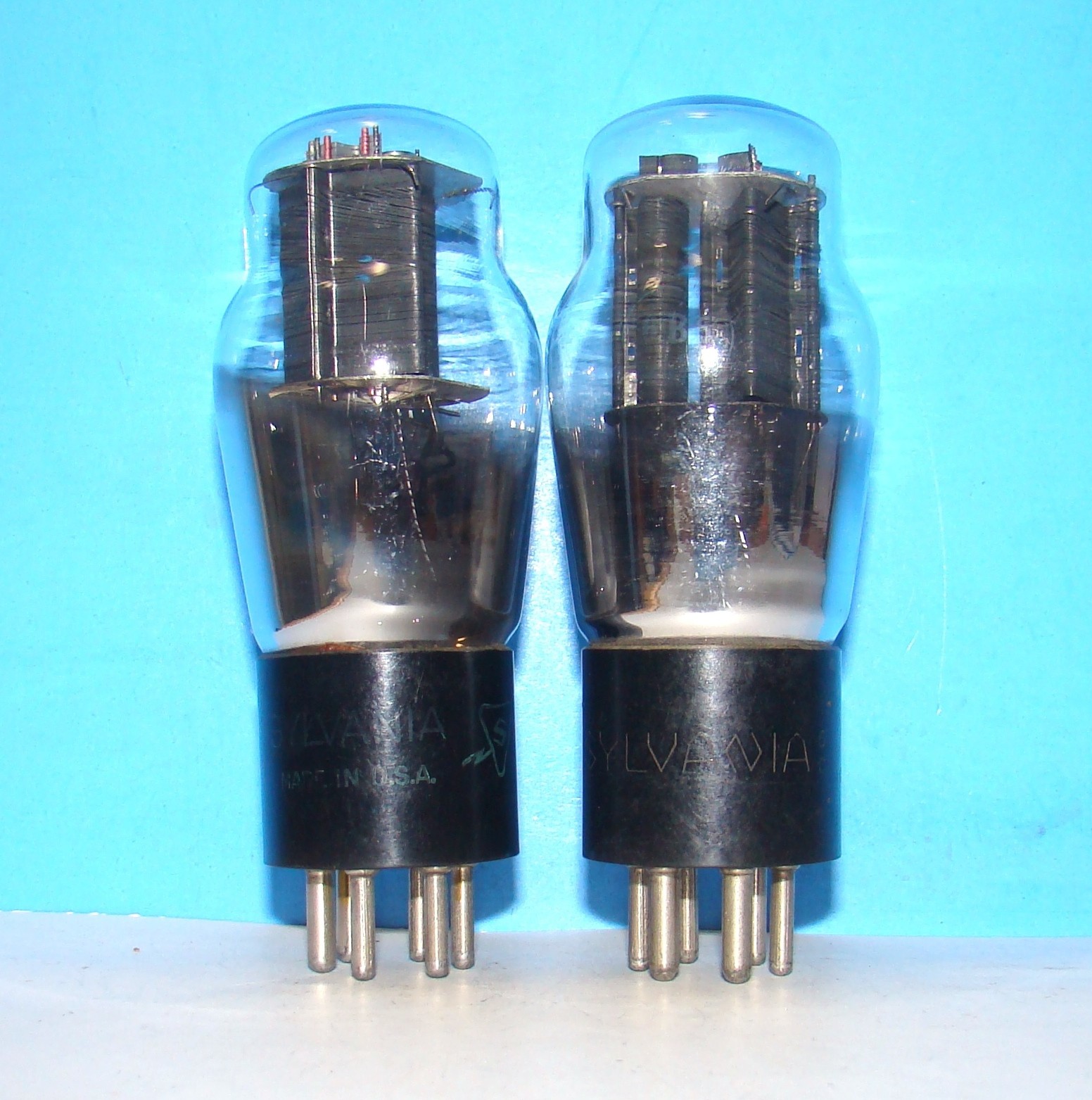 No type 6B5 Sylvania radio audio electron vacuum 2 tubes valve tested ST 6B5G