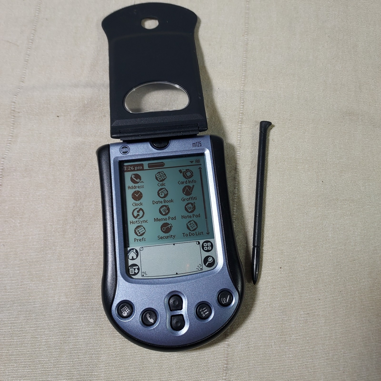 Palm M125 Handheld PDA with Stylus Tested Working Includes 32MB SD Card