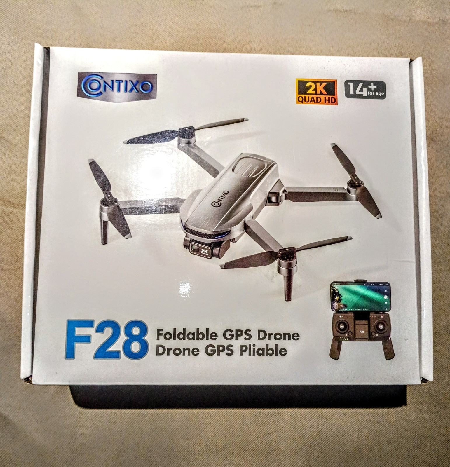 Contixo F28 Foldable GPS 2K Quad HD Ready to Fly Drone with Remote Control