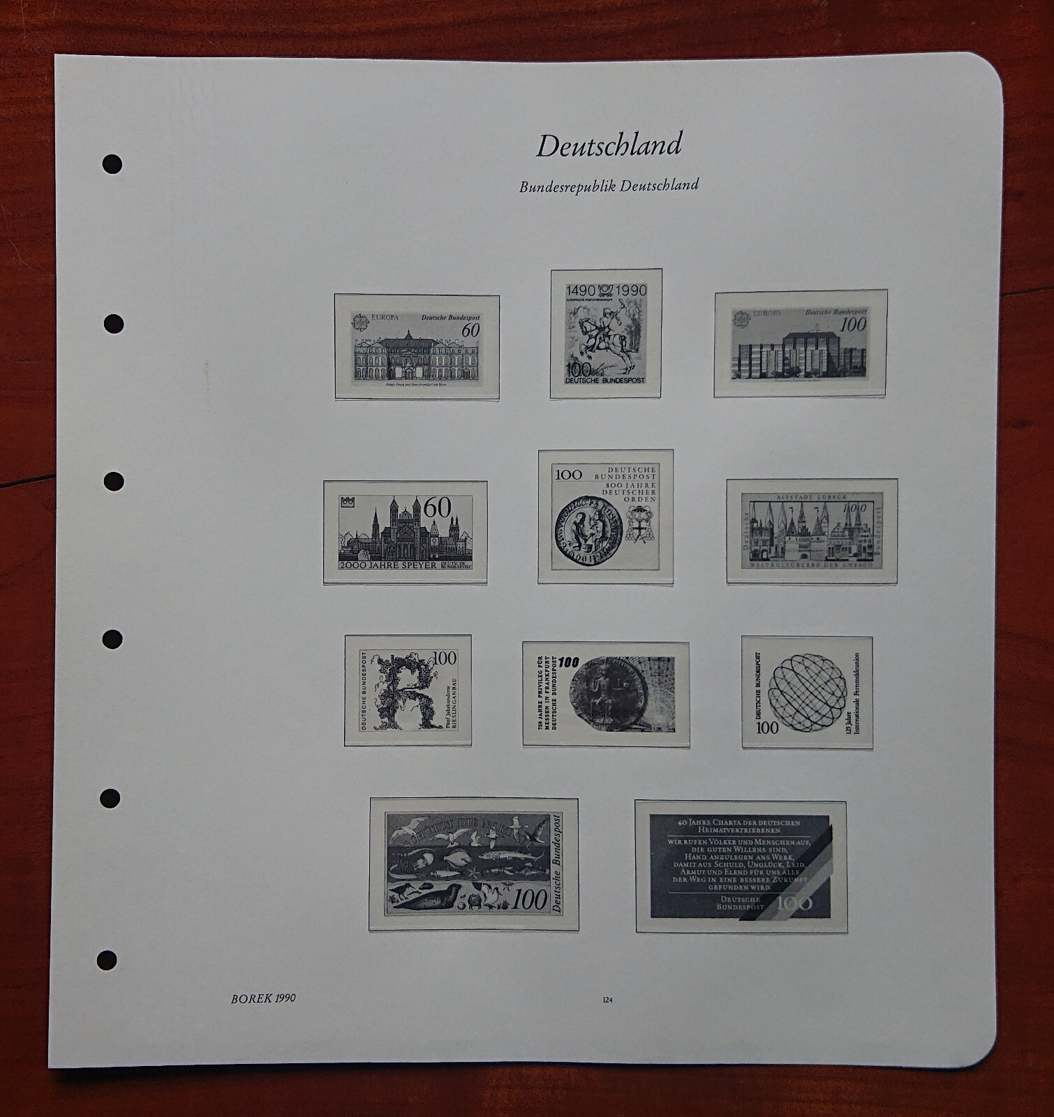 Vordruckblatt Federal Republic Germany Borek 1990 S.S.124 Speyer Riesling