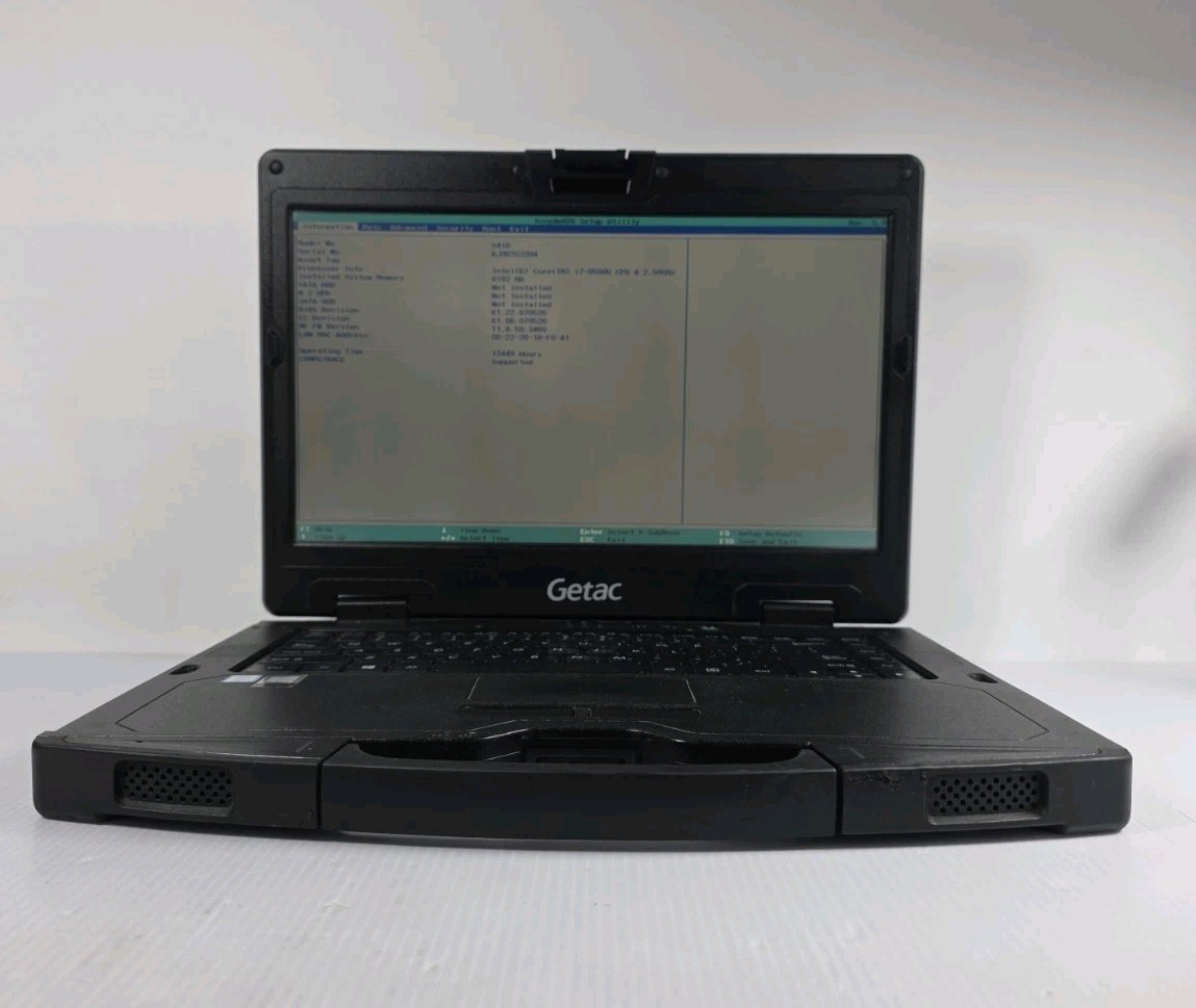 GETAC S410 Rugged Toughbook i7-6500U 2.50GHz NO SSD 8GB RAM LAPTOP READ