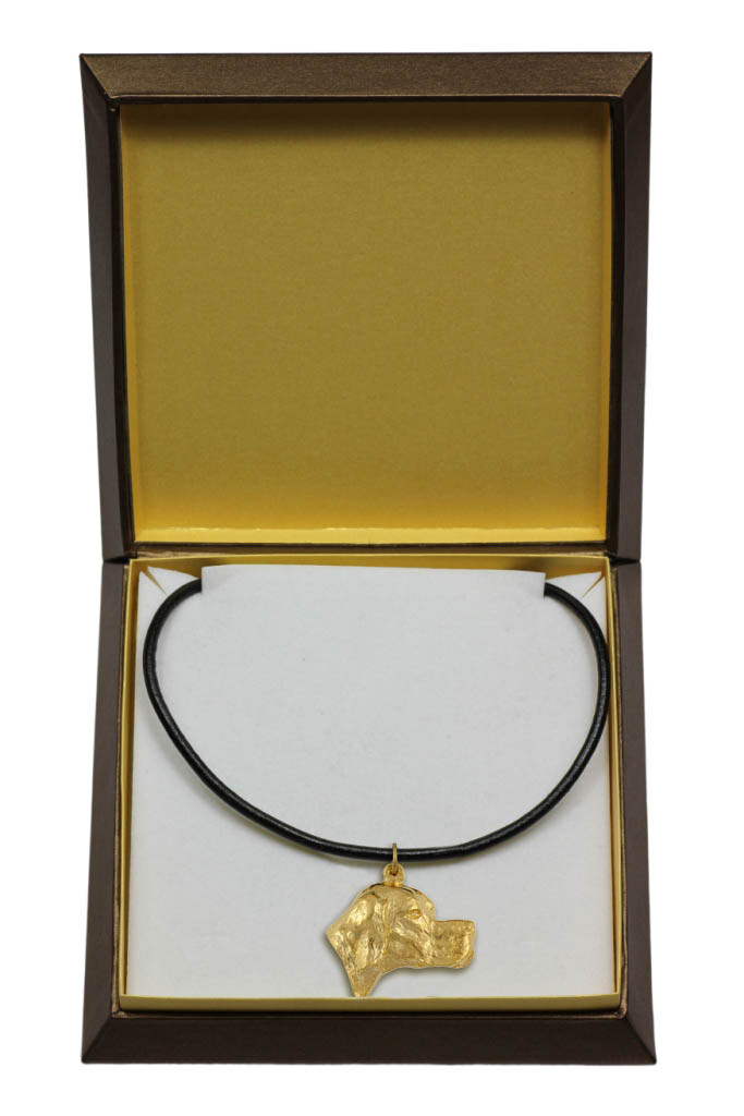 English Pointer, English Pointer - Dog Collar In Gift Box, Gold Plated