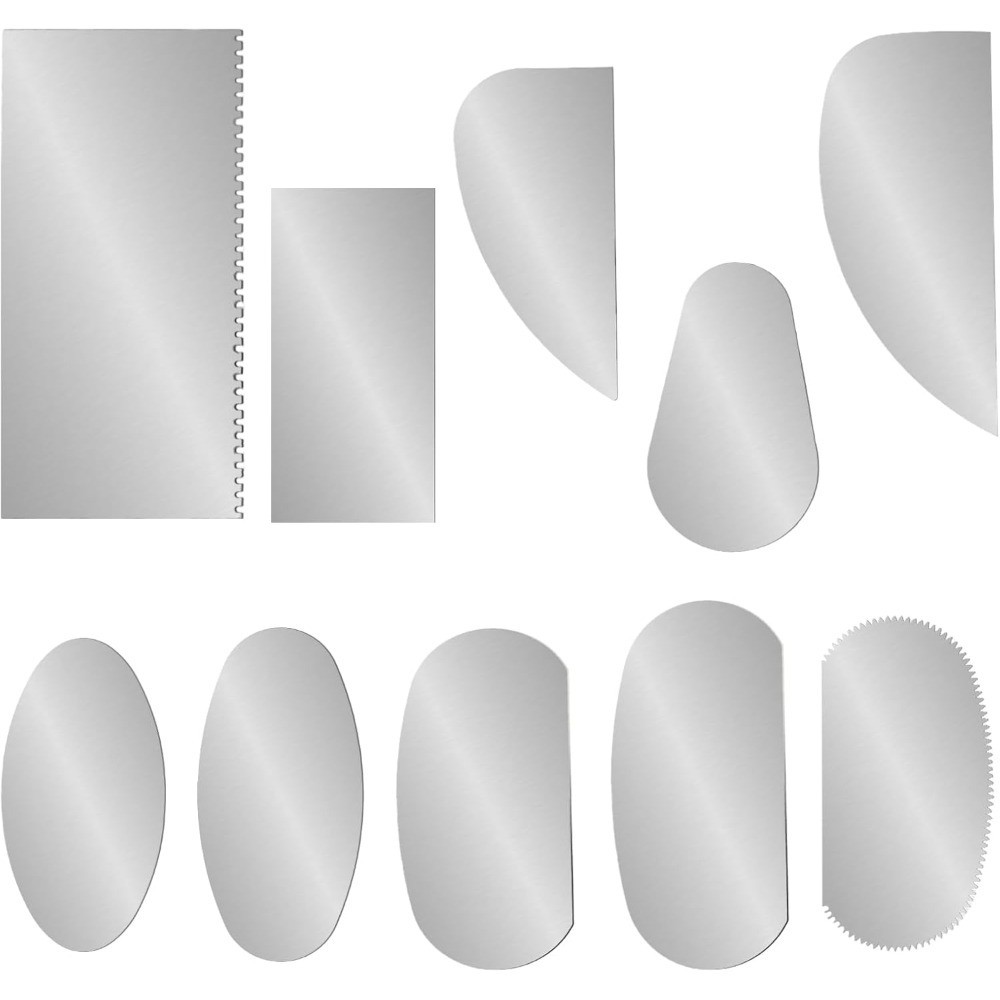 10 Pcs Steel Pottery Clay Ribs Stainless Steel Serrated Scraper Tool Set for