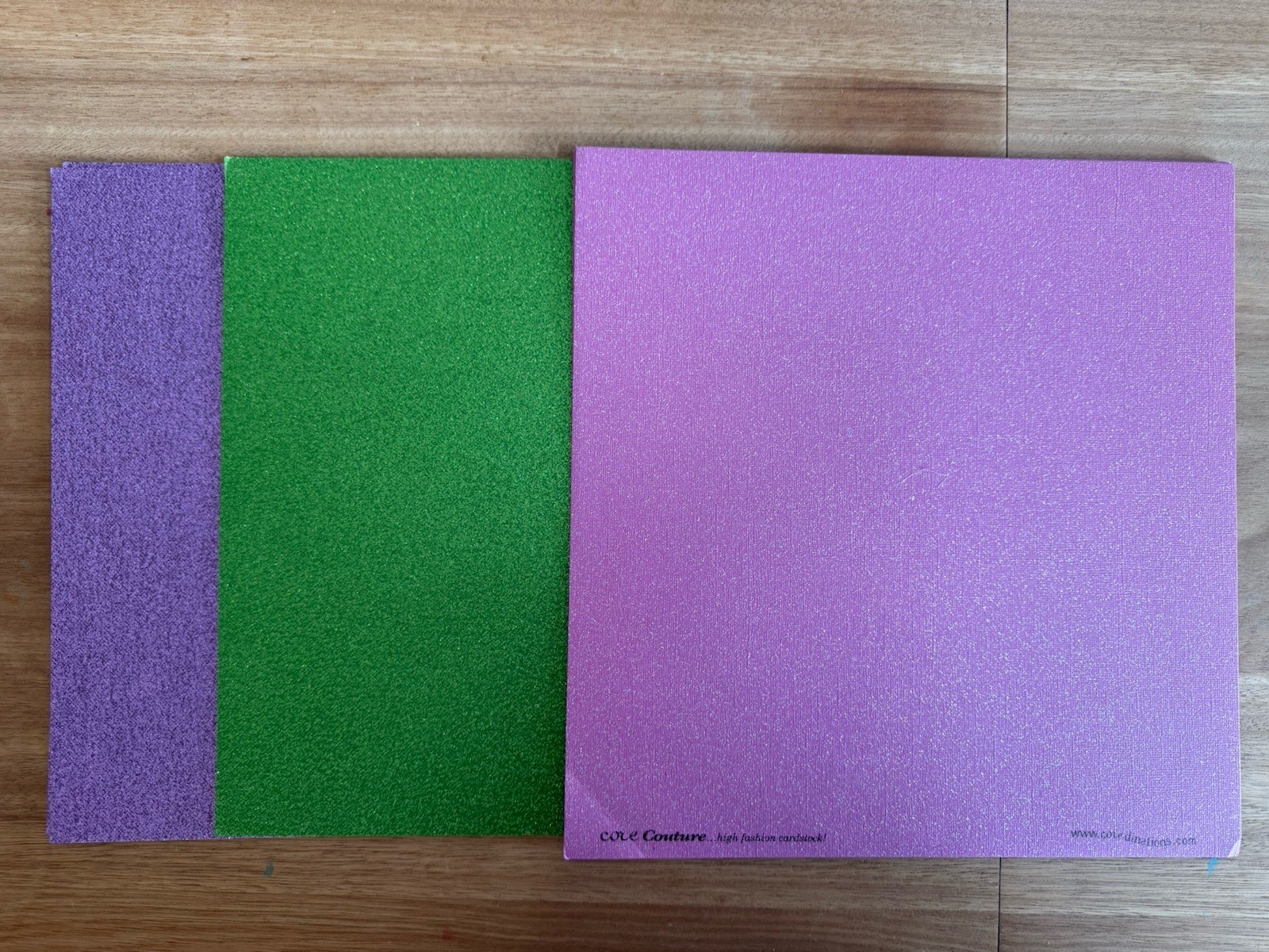 12 Glitter Cardstock Sheets – 4 Each in Purple, Green, Pink – High Quality