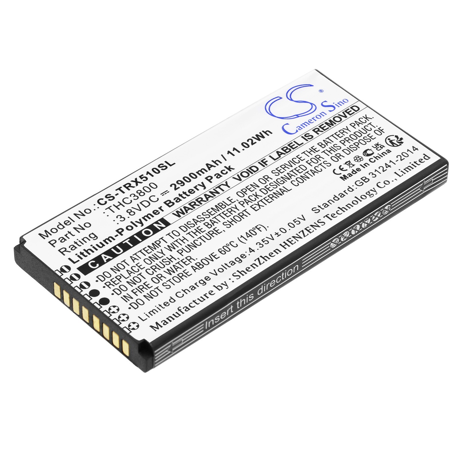 BATTERIE Li-Polymer 3.8V 2900mAh Type THC3800 For Thuraya X5-Touch