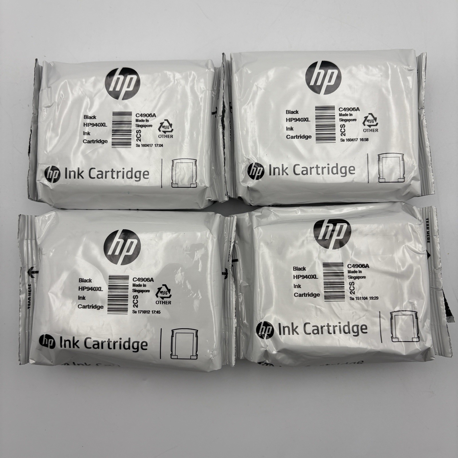 Lot Of 4 Genuine HP 940XL C4906A Black Ink Cartridge New Sealed No Box