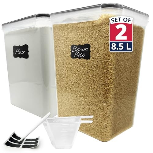  8.5L Airtight Food Storage Containers with Lids (2 Sets) Kitchen Organizers 