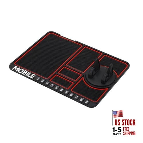 Upgraded Car Dashboard Phone Holder with Card and Aoin Storage Tray, Sun 