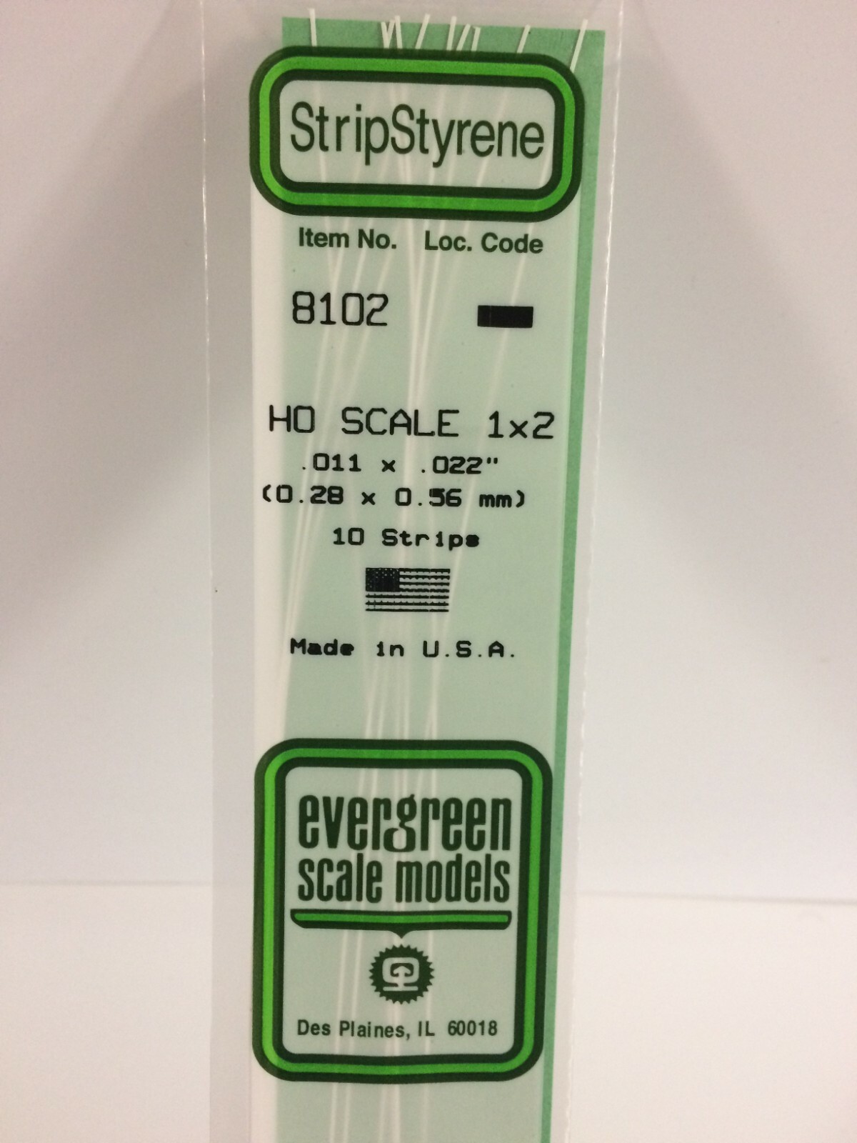 Evergreen EV8102 Scale Strip HO 0.3x0.6x350mm (10pcs) Modeling