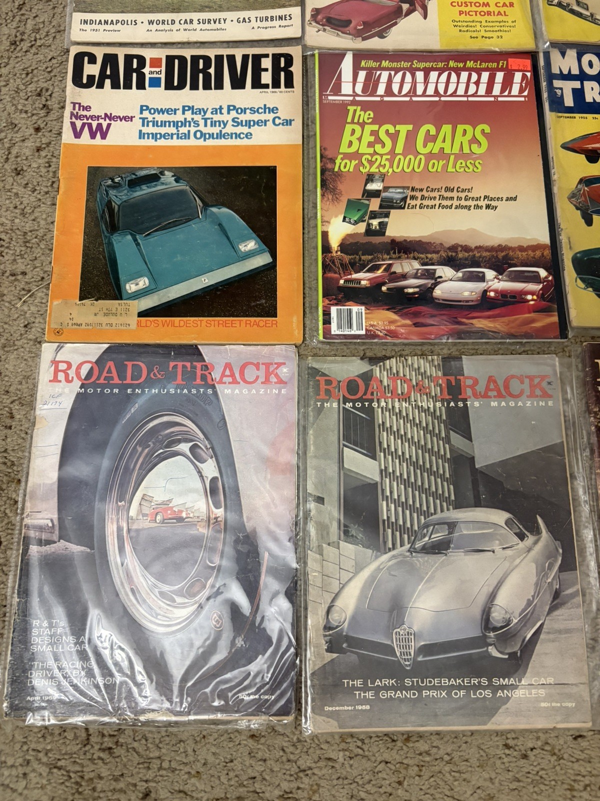 Motor Trend Vintage Magazines Road & Track Lot of 14 1950s+ 