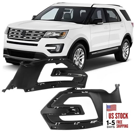  1 Pair Front Bumper Fog Light Bezel Cover Trim Assembly Replacement for 