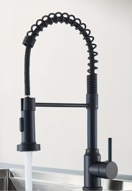 (KF-016a) Matte Black 17 in. H Pull Down Sprayer Kitchen Faucet