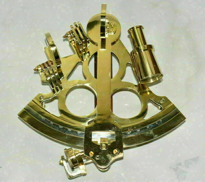 8'' Vintage Brass Handmade Nautical Sextant Ship Working Navigation Instrument