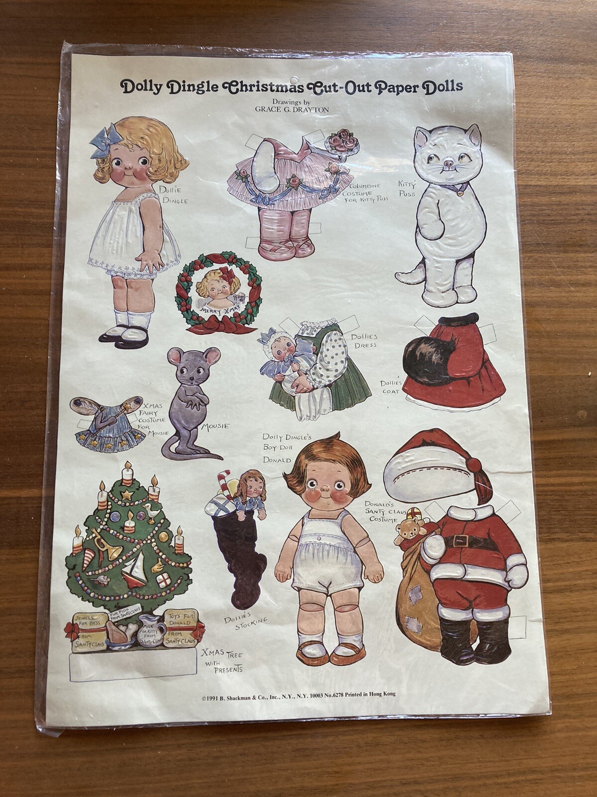 Dolly Dingle Christmas Cut Out Paper Dolls 1991 Shackman