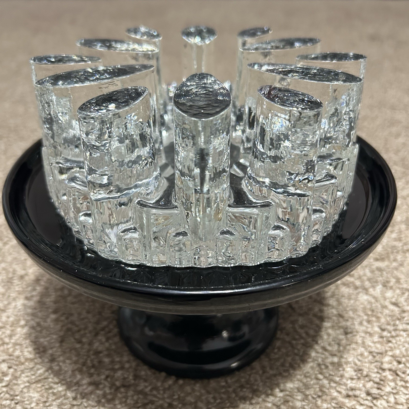 Vintage Bel Mondo Glass Tea Light Coffee Pot Warmer Trivet Germany Georgshutte