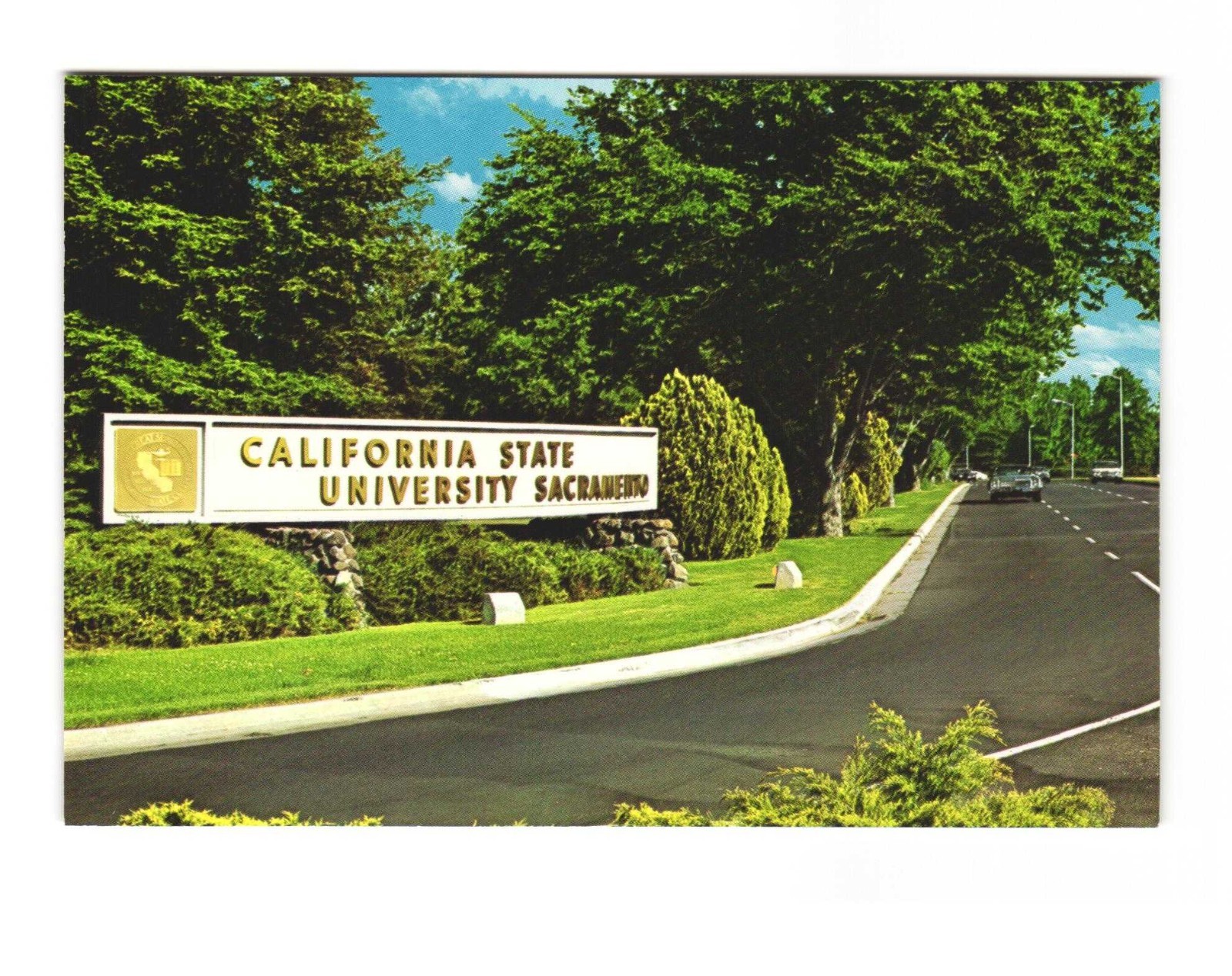 Front entrance California State UNIV Sacramento CA VTG postcard unposted