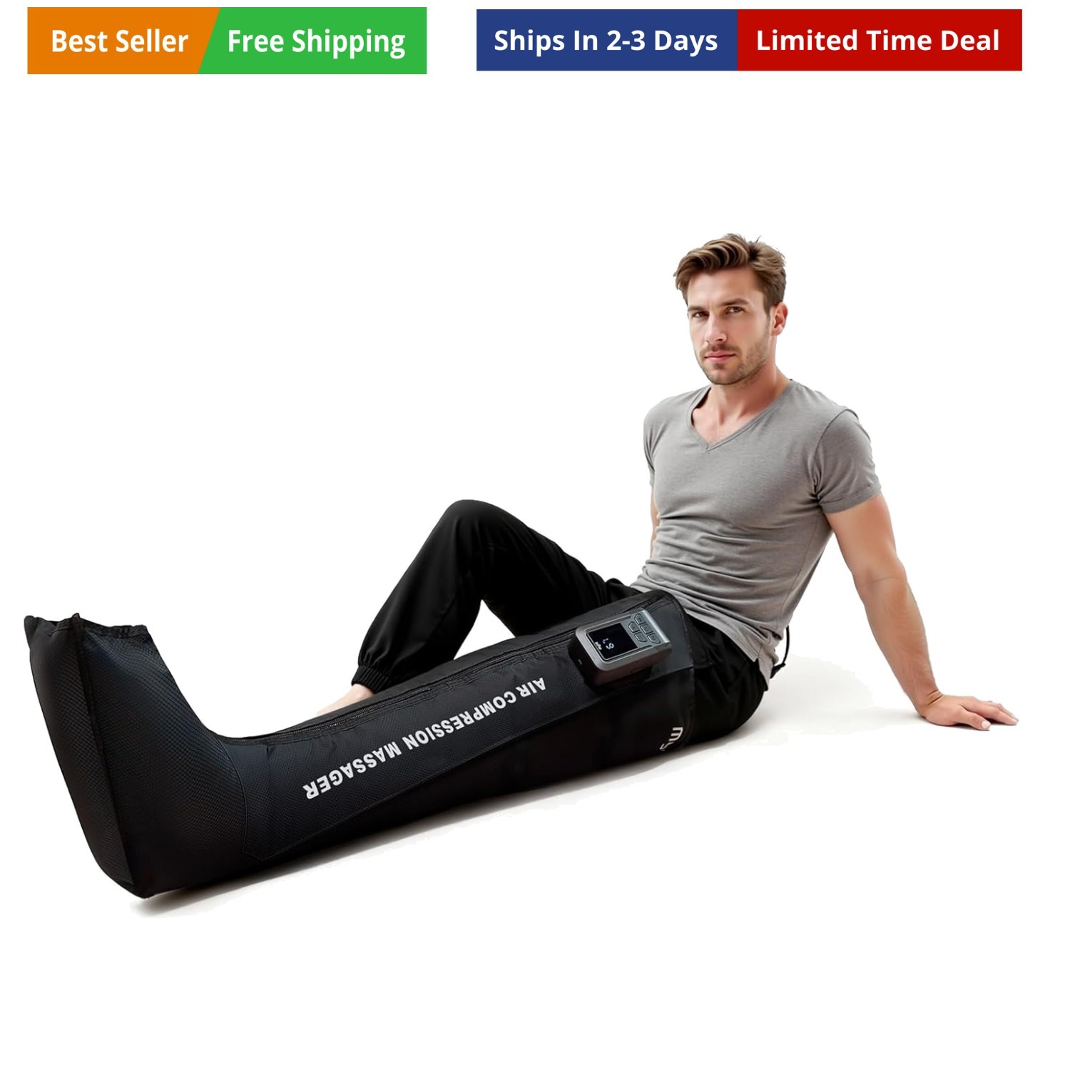 Full Leg Air Compression Massager, Sequential Cordless Compress Therapy Machi...
