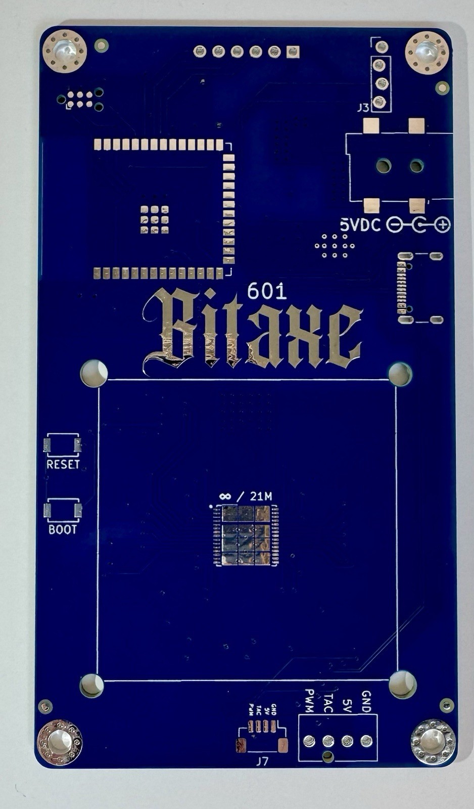 Bitaxe Gamma 601 PCB Blue And Silver For Building your Own Bitaxe Gamma