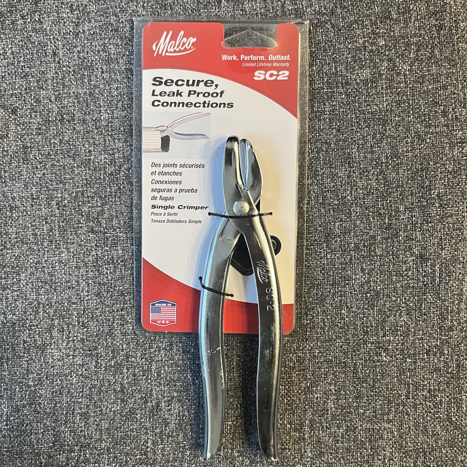 Malco SC2 Silver Single Nickel-Plated Steel Downspout Crimper 8 L in.