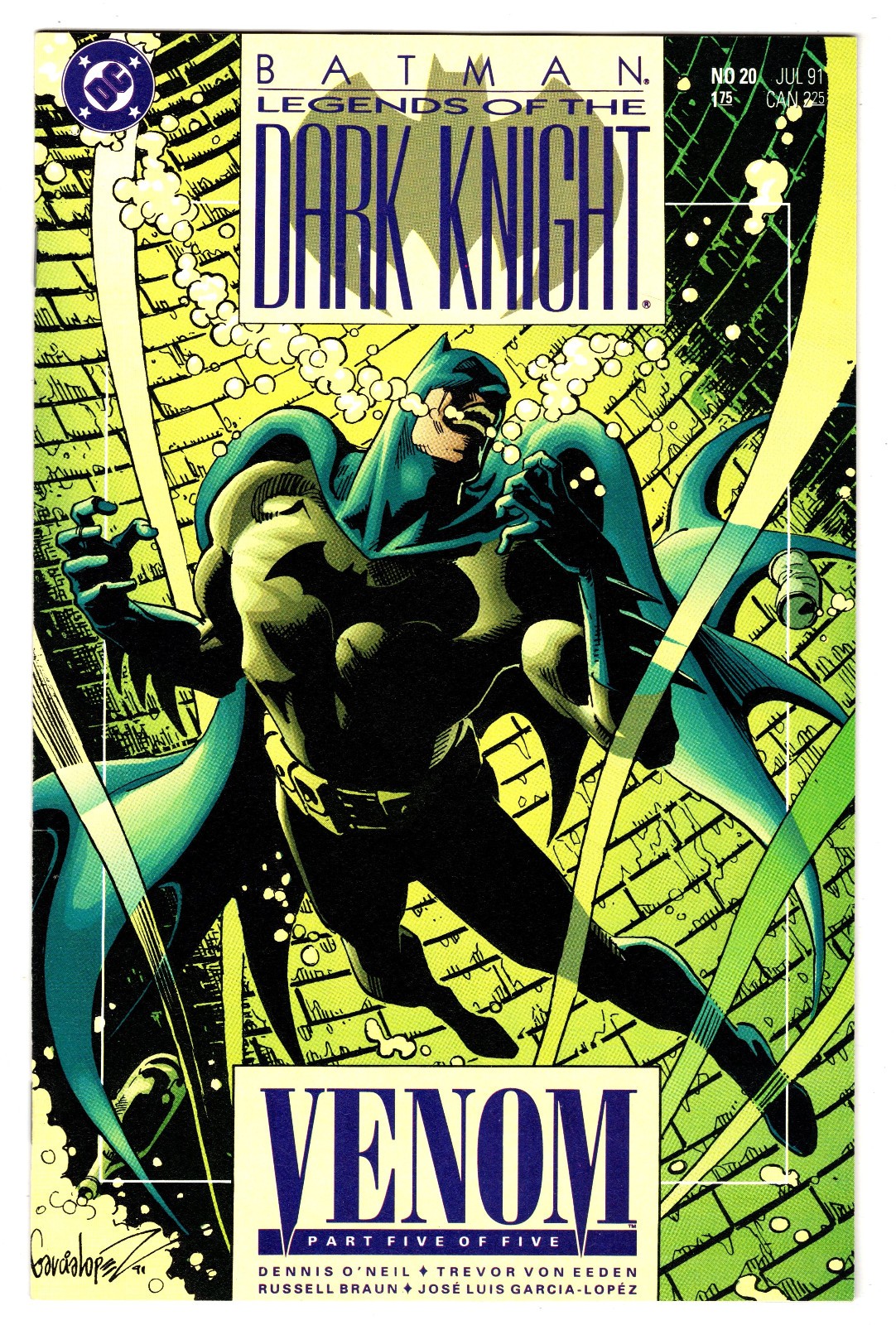 BATMAN Legends of the Dark Knight # 20 - DC 1991 (vf) Venom Pt. 5 (B)