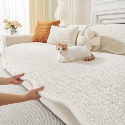 Couch Covers for Dogs, Washable Non Slip Couch 90x210cm/35.4"x82.7" Off-white