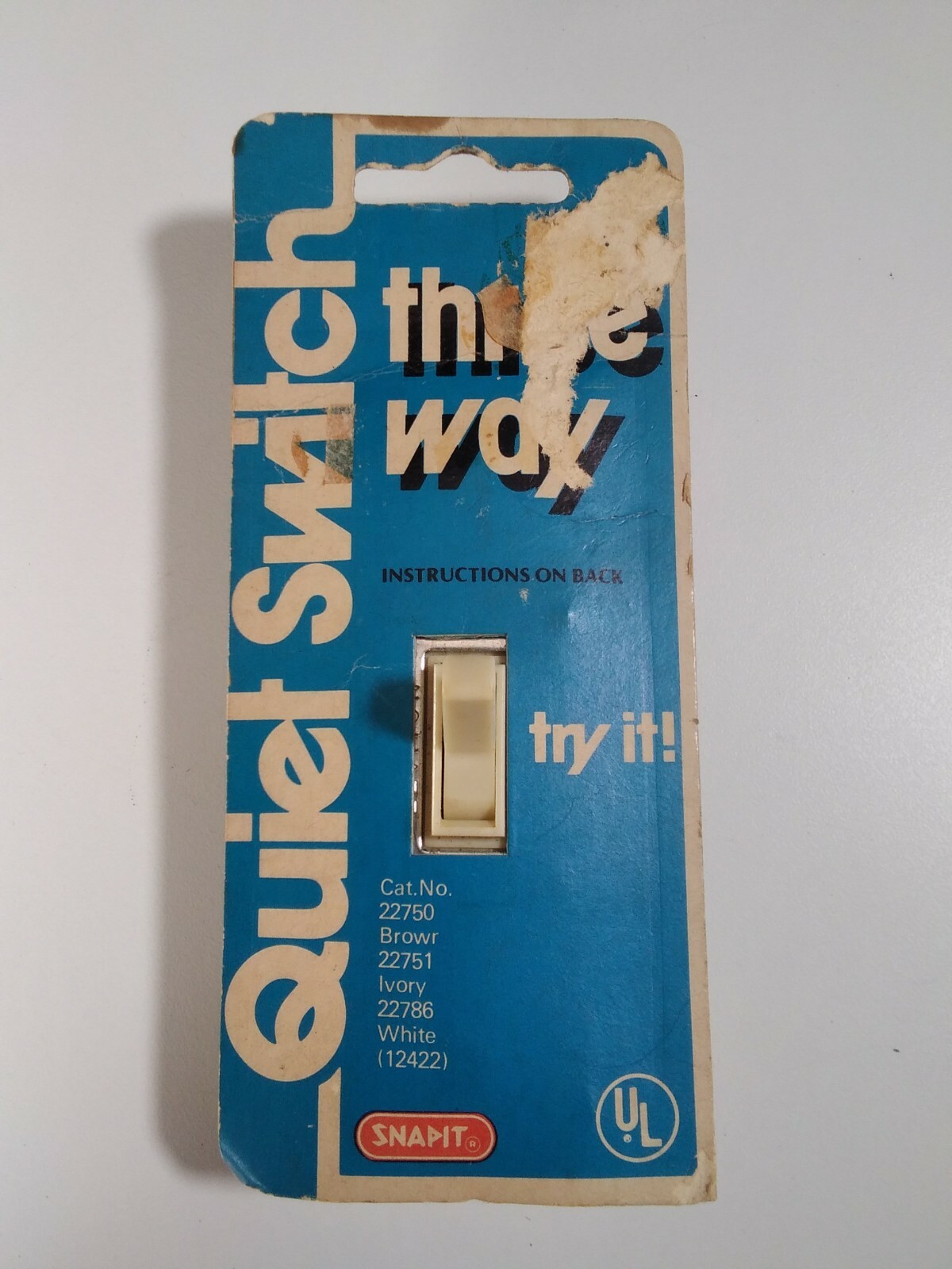 Leviton Light Switch Vintage 1970s Quiet Ivory Copper Wire Only Snapit USA