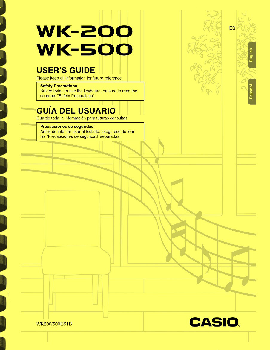 Casio WK-200 WK-500 Keyboard USER'S GUIDE OWNER'S MANUAL