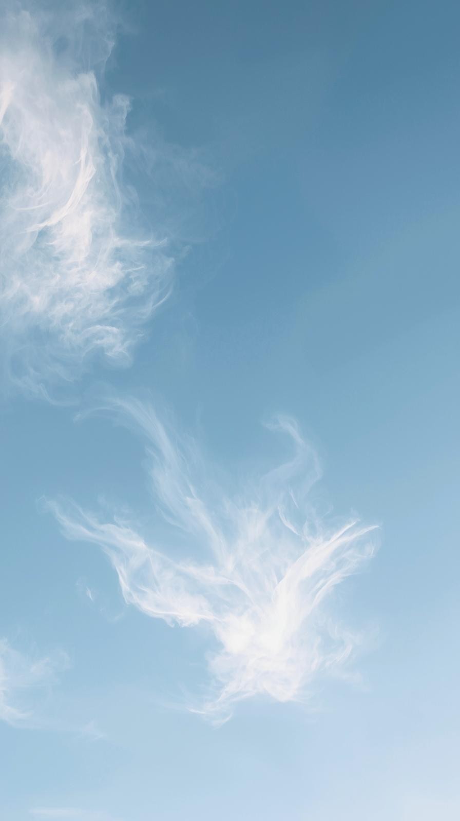 Soft Blue Morning Sky Phone Wallpaper Minimal Cloud Background HD