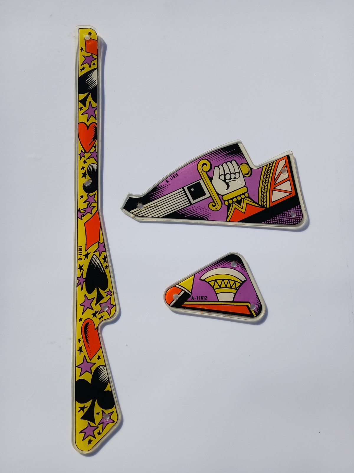 Original Gottlieb JOKER POKER Pinball Plastics (3 Pieces)