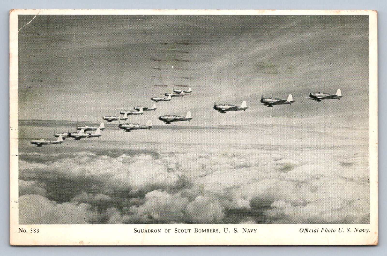 Postcard US Navy Squadron Scout Bombers Formation 1942  WW II Soldier Mail M774