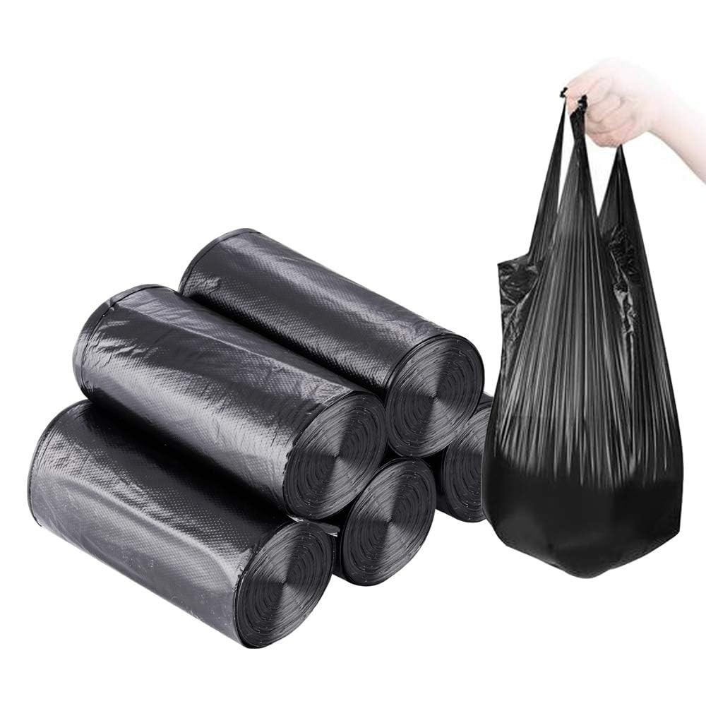 BAIYEUSO Small Trash Bags,5 Rolls 46x60 Cm 100 PCS 4 Gallon Garbage Bags, For...