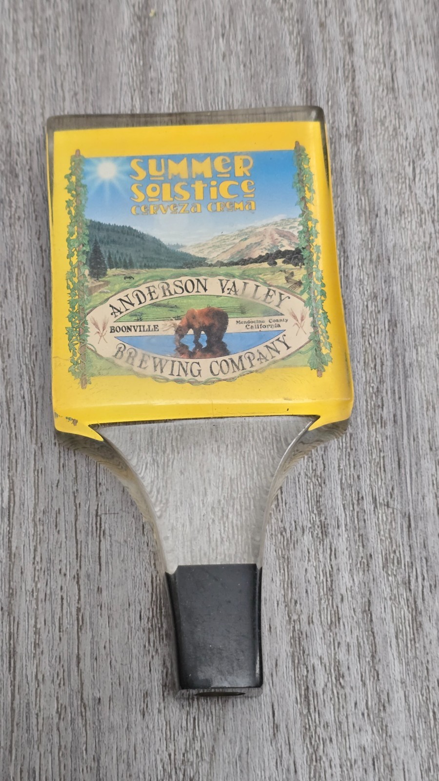 Vintage Beer Tap Handle ANDERSON VALLEY BREWING Summer Solstice Ale Boonville CA