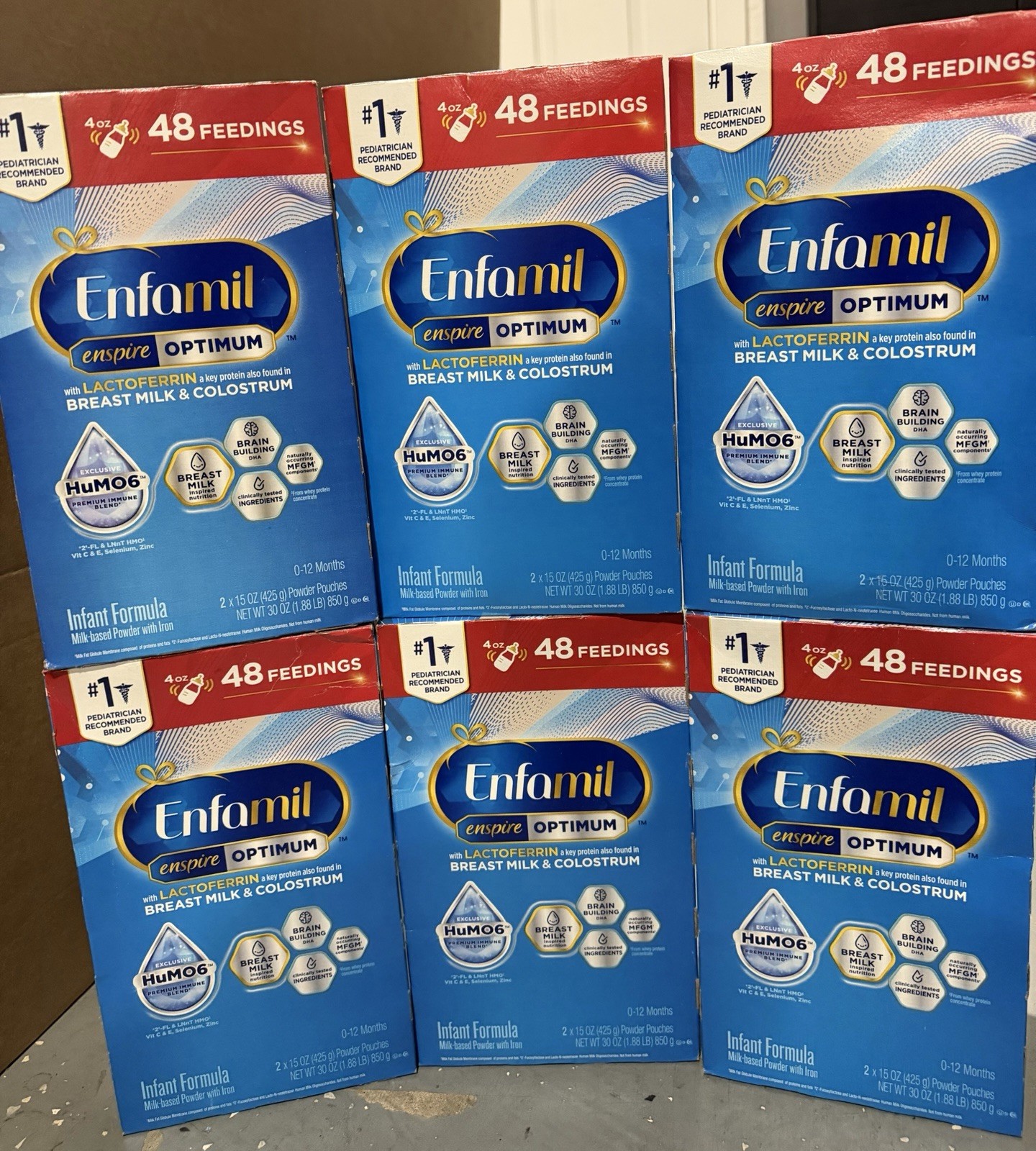 (06) Enfamil Enspire OPTIMUM Formula  30 oz